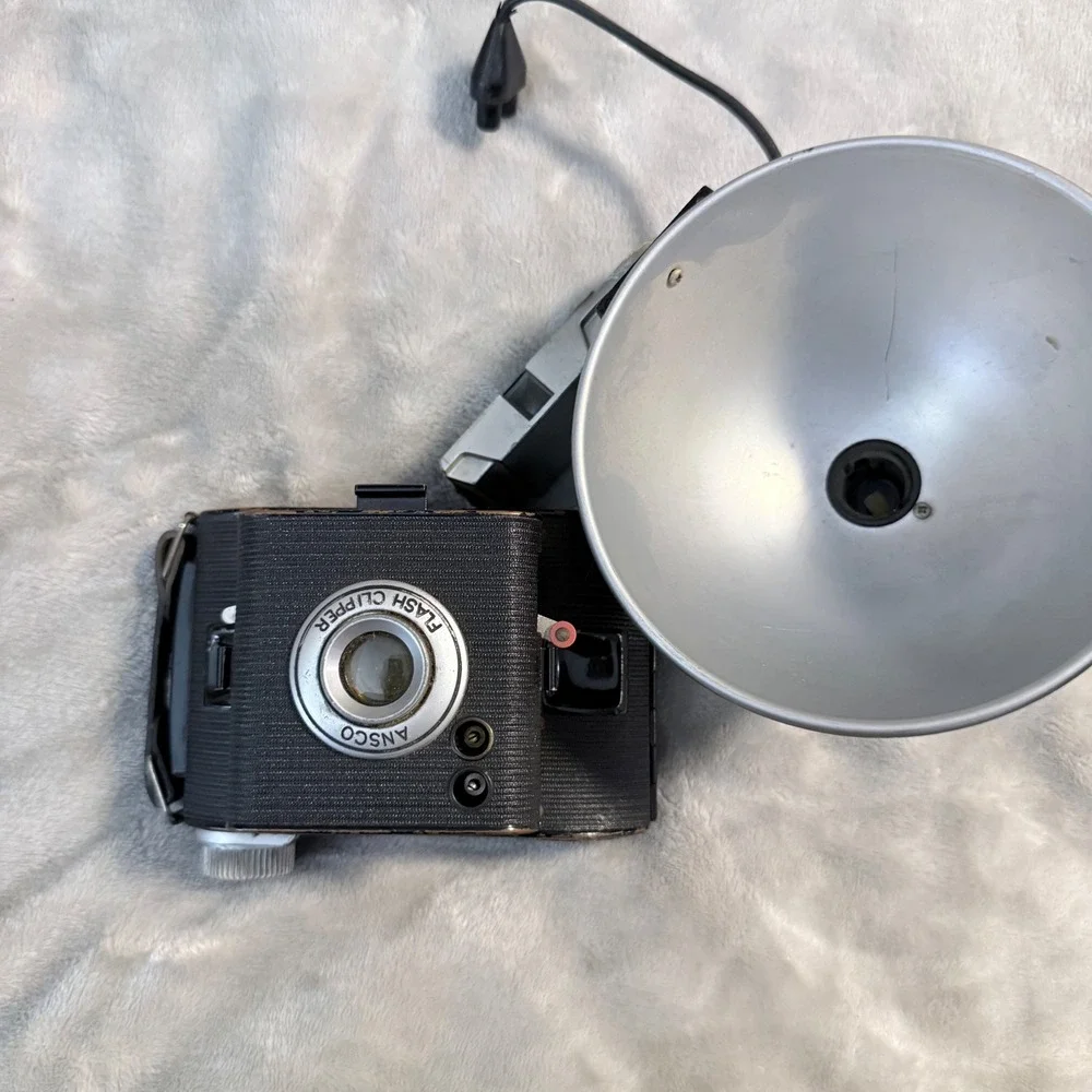 Vintage Ansco Flash Clipper Camera 616 Film w Flash Untested Parts Repair USA